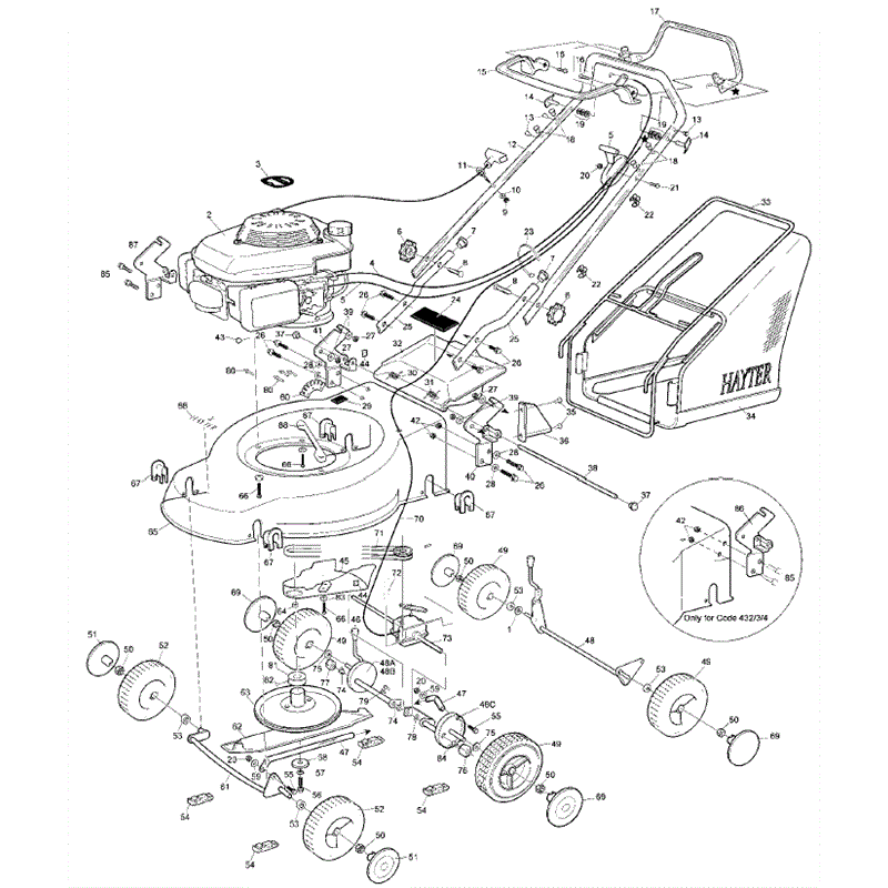 Hayter Motif 48 Autodrive  (434F280000001-434F290999999) Parts Diagram, Page 1