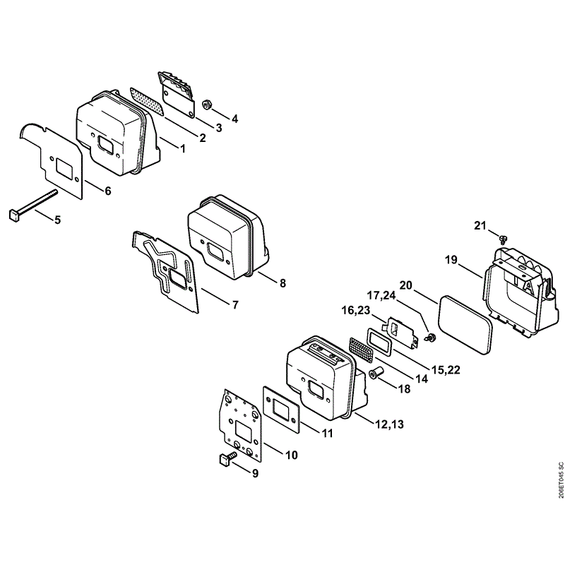 Stihl MS 180 Chainsaw (MS1802-Mix) Parts Diagram, Muffler