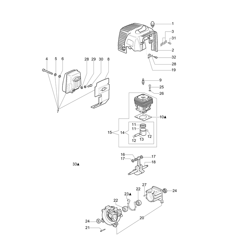 Oleo-Mac SPARTA 440 T (Euro2) (SPARTA 440 T (Euro2)) Parts Diagram, Engine