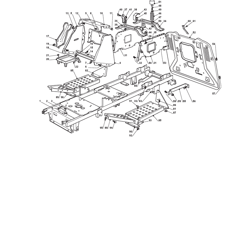 Mountfield 1235M Lawn Tractor (299954263-ME7 [2007]) Parts Diagram, Chassis Low End