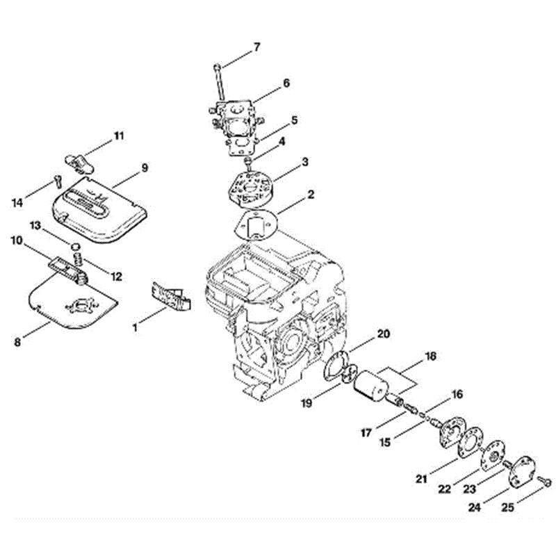 Stihl 009 Chainsaw (009) Parts Diagram, C-Air filter / Oil Pump