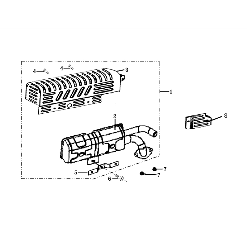 Bertolini 215 (EN 709) (K800 H - SN T210) (215 (EN 709) (K800 H  - SN T210)) Parts Diagram, Muffler