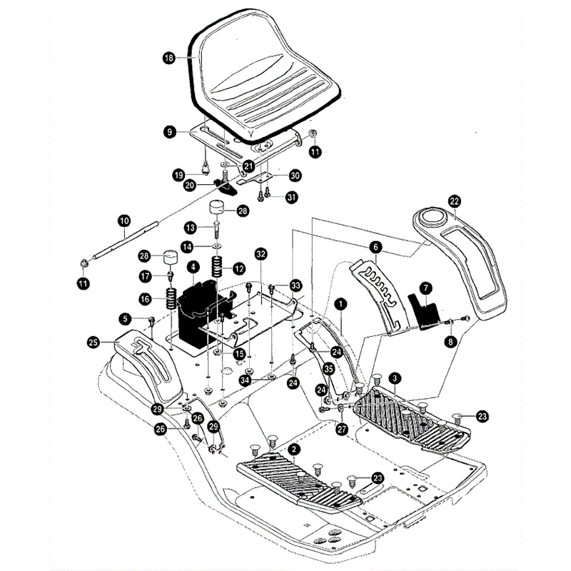 Hayter 19/42 (147R001001-147R099999) Parts Diagram, Rear Chassis Assembly