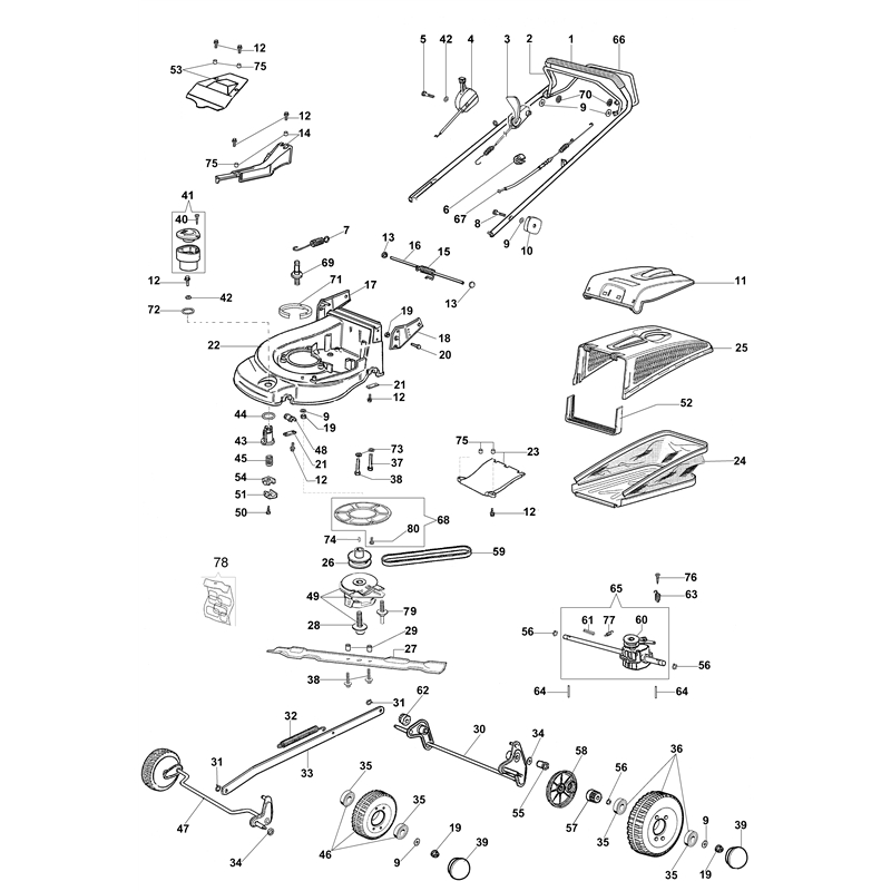 Oleo-Mac MAX 53 TBXF Plus-Cut (MAX 53 TBXF Plus-Cut) Parts Diagram, Illustrated parts list