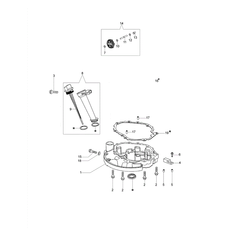 Efco LR 48 TK (K50) Emak Engine Lawnmower (LR 48 TK (K50)) Parts Diagram, Crankcase Cover