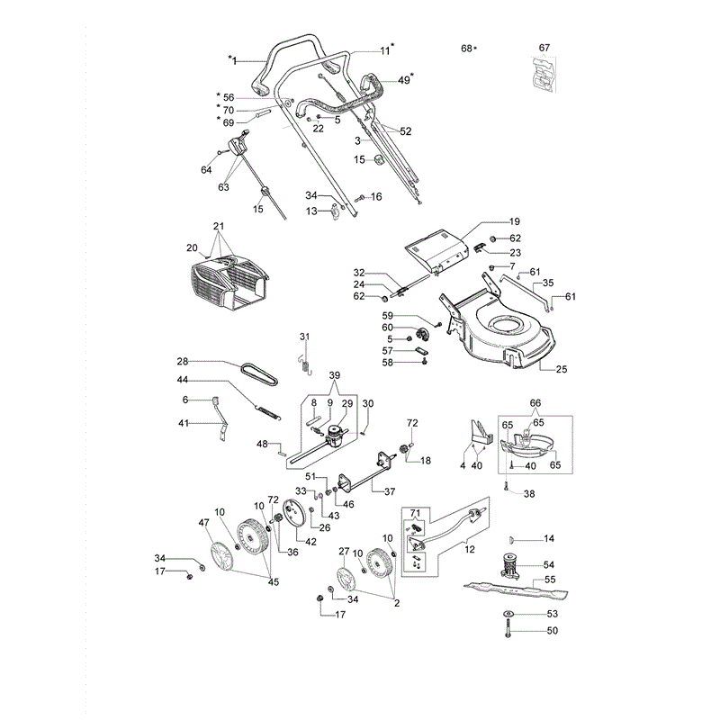 Efco LR 44 TK (K500) Emak Engine Lawnmower (LR 44 TK (K500)) Parts Diagram, Essential