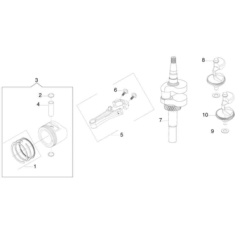 Oleo-Mac MISTRAL 72-12,5 K H (3 in 1) (MISTRAL 72-12,5 K H (3in1)) Parts Diagram, Crankshaft and piston