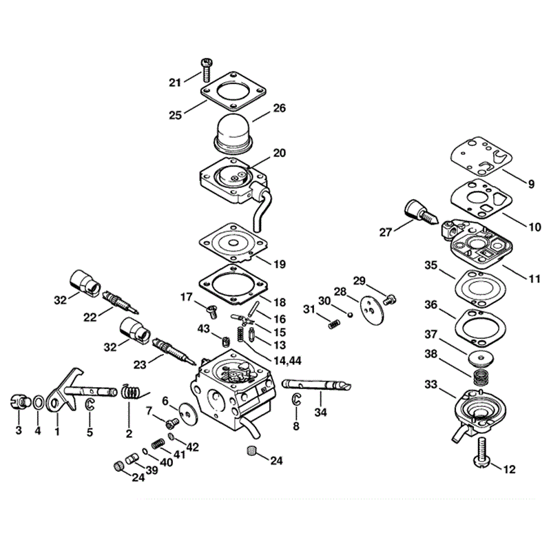 Stihl KM 110 R Engine (KM 110 R) Parts Diagram, Carburetor C1Q-S72