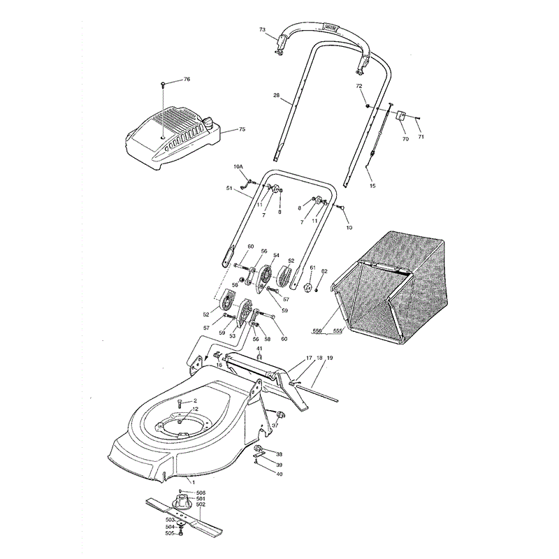 Mountfield 42HP Petrol Rotary Mower (01-2002) Parts Diagram, Page 1