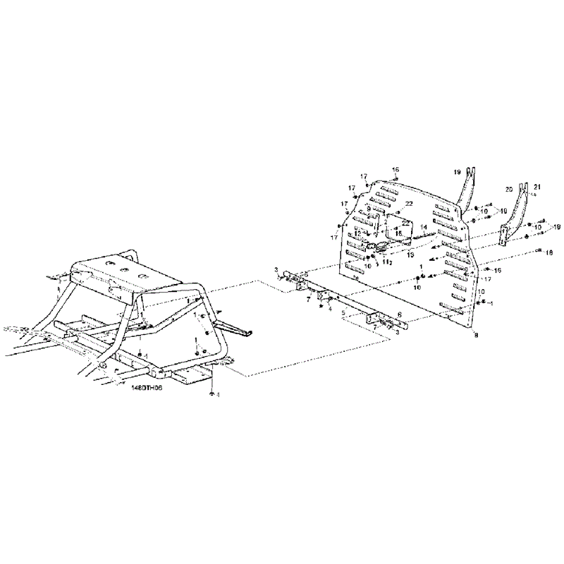Hayter RS14/82 (14/32) (148D260000001-148D260999999) Parts Diagram, Grassbag Mounting