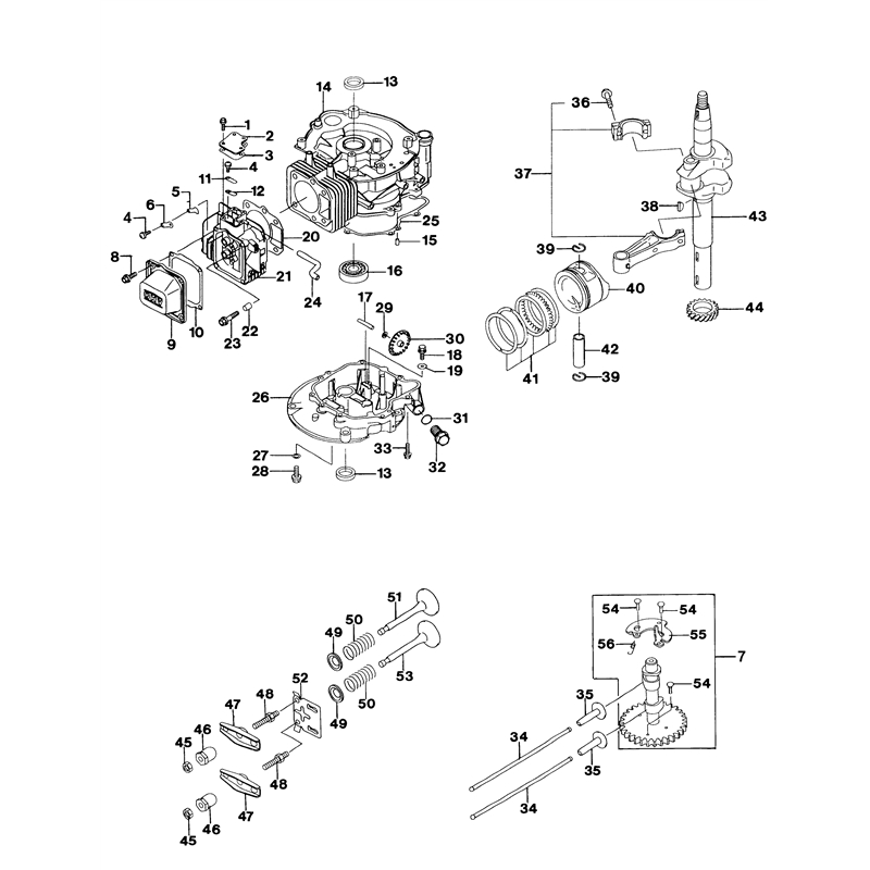 Oleo-Mac LUX 53 KT (LUX 53 KT) Parts Diagram, Engine