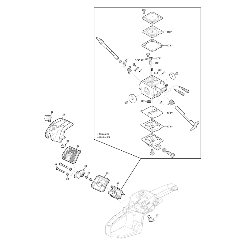 Mountfield MC 3112 (240311203-M17 [2017-2018]) Parts Diagram,  Carburetor
