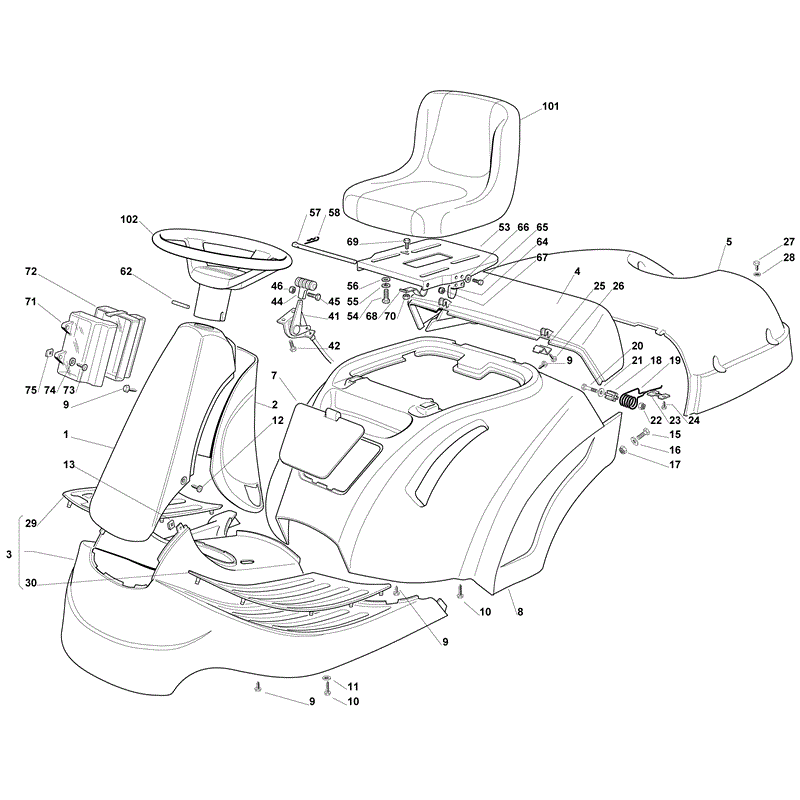 Mountfield 1228 Ride-on (2010) Parts Diagram, Page 2