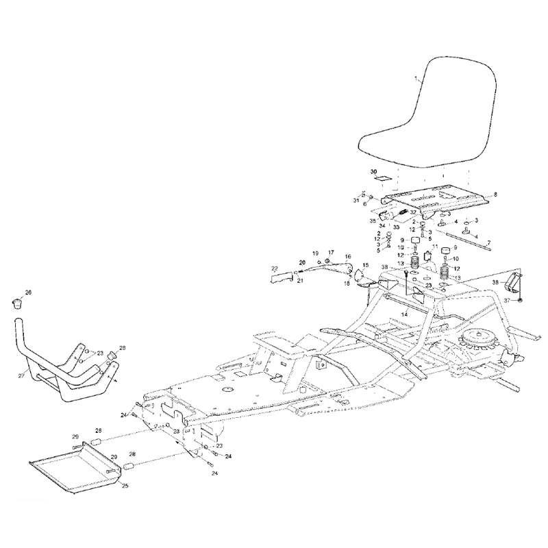 Hayter RS17/102H (17/40) (149E290000001 onwards) Parts Diagram, Seat Assembly