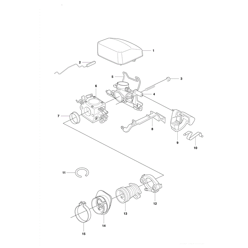 Husqvarna 353 Chainsaw (2011) Parts Diagram, Carburetor & Air Filter