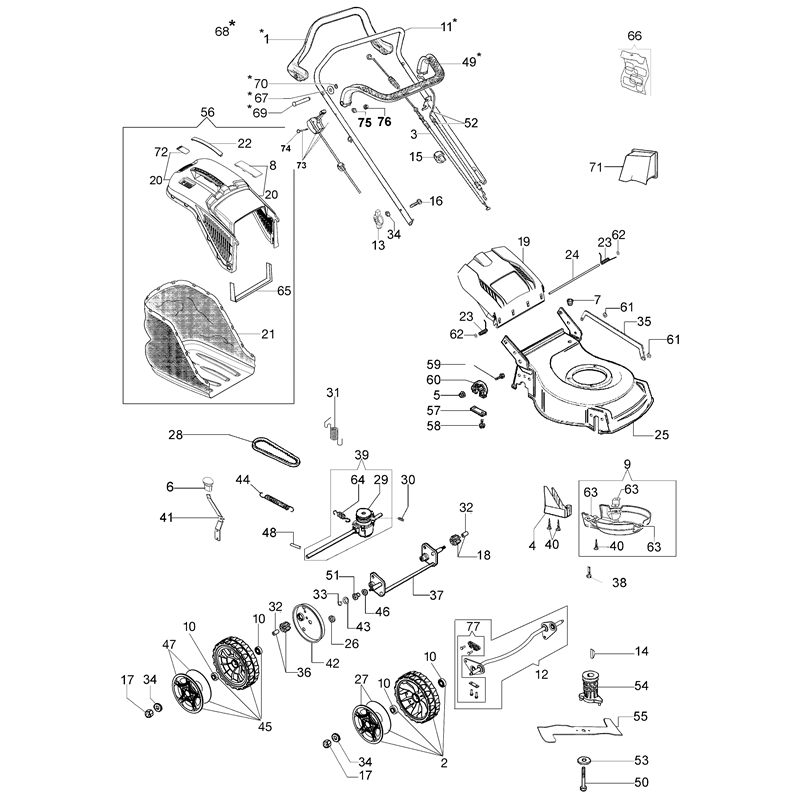 Oleo-Mac G 44 TK COMFORT PLUS (K500) (G 44 TK COMFORT PLUS (K500)) Parts Diagram, Complete illustrated parts list