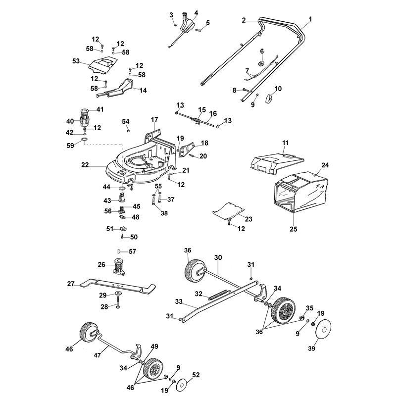 Oleo-Mac MAX 53 A (MAX 53 A) Parts Diagram, Complete illustrated parts list