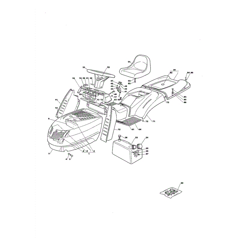 Mountfield 1440M Lawn Tractor (01-2003) Parts Diagram, Page 4