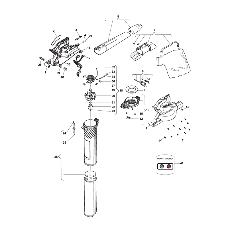 Mountfield MBV 48 Li Battery Blower (275011003-M15 [2015-2019]) Parts Diagram, Battery Blower_0
