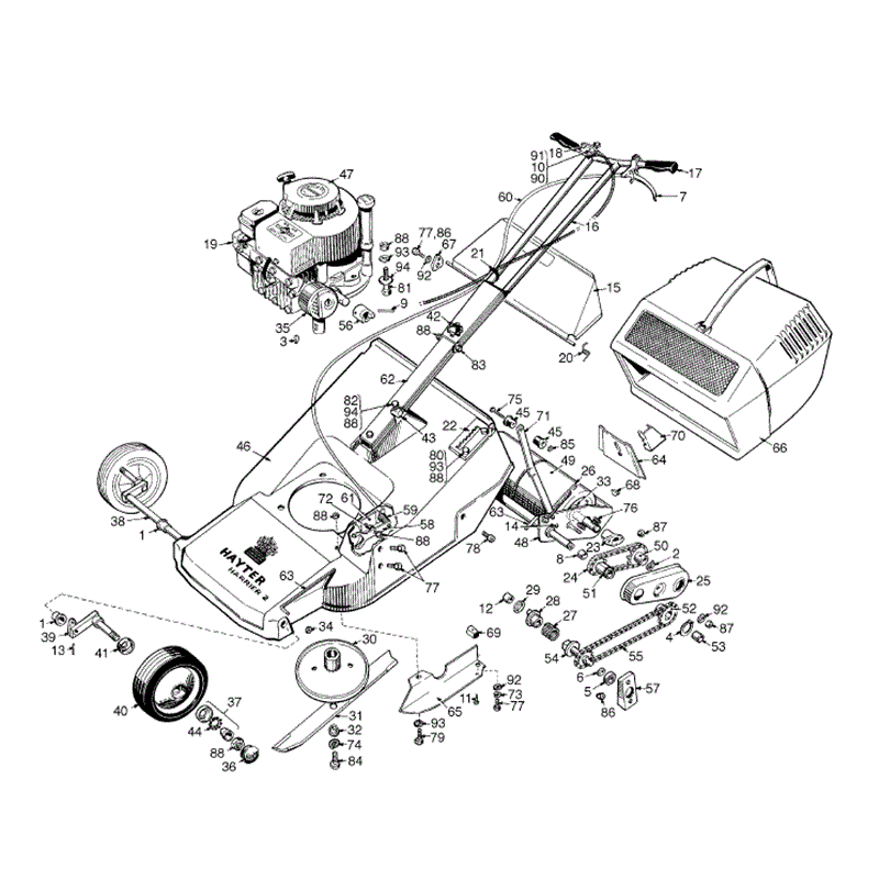 Hayter Harrier 2-19 (083) Lawnmower (083/27526-083/30525) Parts Diagram, PSEI639 Mainframe Assembly