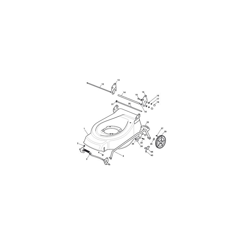 Mountfield 5320PD-BW  Petrol Rotary Mower (294537023-M09 [2009]) Parts Diagram, Deck And Height Adjusting