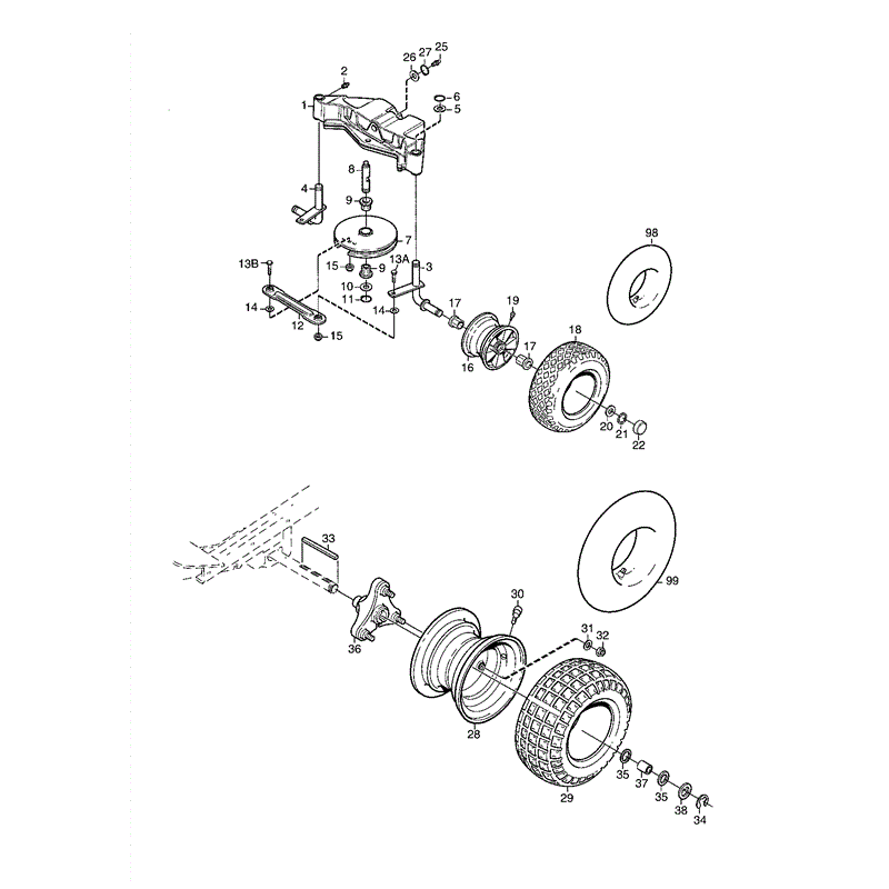 Mountfield 2125H Lawn Tractor (01-2004) Parts Diagram, Page 21