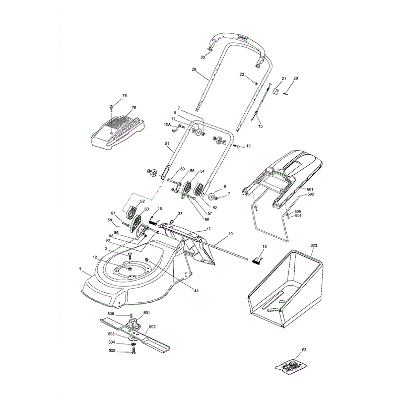 Mountfield 42HP Petrol Rotary Mower (01-2004) Parts Diagram, Page 1