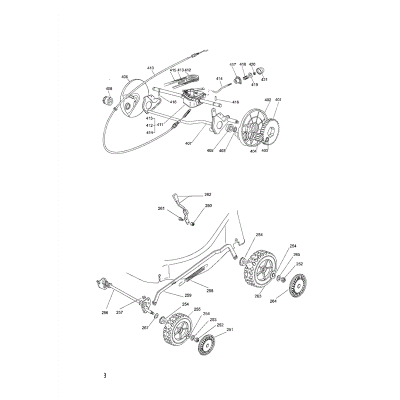Mountfield 46PD Petrol Rotary Mower (01-2004) Parts Diagram, Page 2