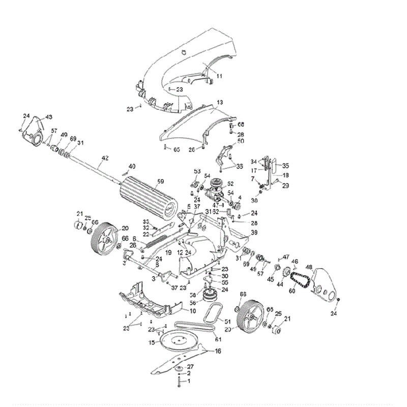 Hayter Spirit 41 Autodrive Rear Roller Lawnmower (619) (619J402000000 AND UP) Parts Diagram, Lower Deck