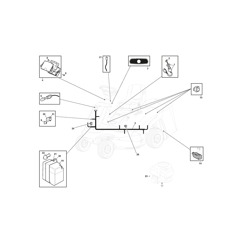 Mountfield 72M Ride-on (2T0110483-MC [2020-2022]) Parts Diagram, Electrical Parts