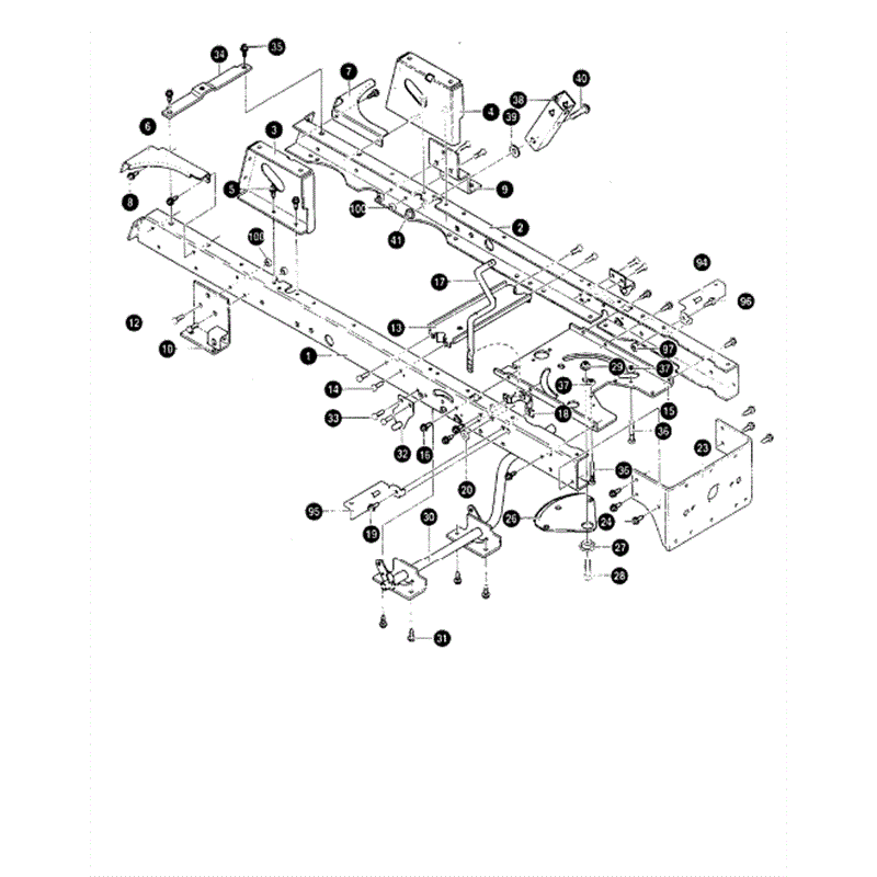 Hayter 15/40 (145S001001-145S099999) Parts Diagram, Frame Assy1