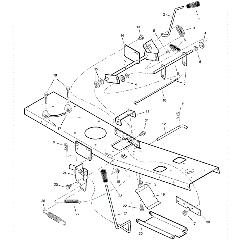 Hayter 10/30 (133D260000001-133D260999999) Parts Diagram, Mower Housing Suspension