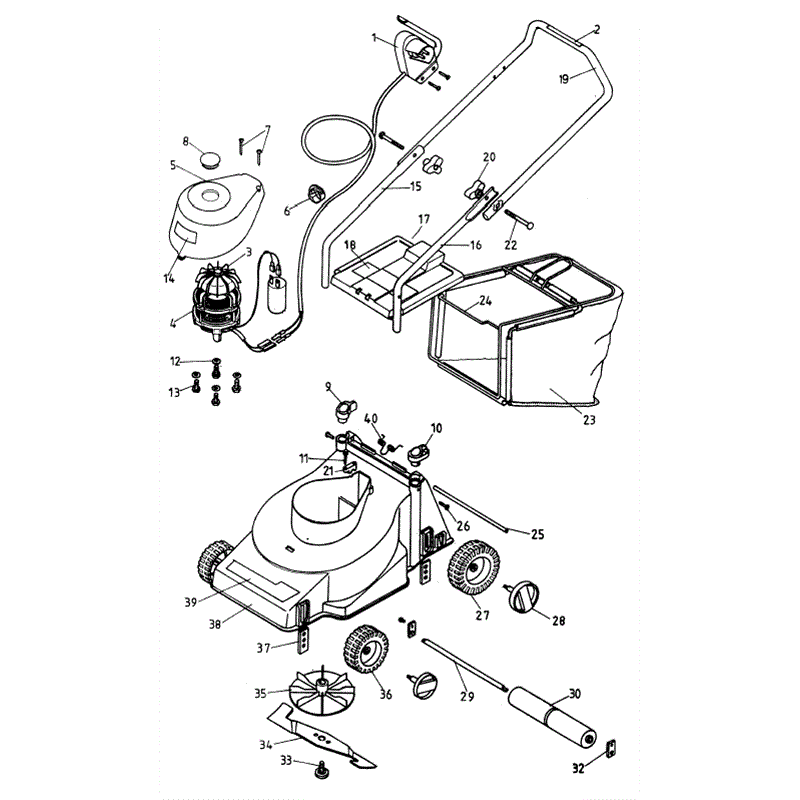 Mountfield Laser/Mascot Electric (MP85601-2) Parts Diagram, Page 1