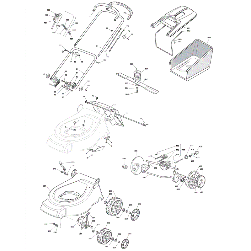 Mountfield 5310PD  Petrol Rotary Mower (2008) Parts Diagram, Page 1