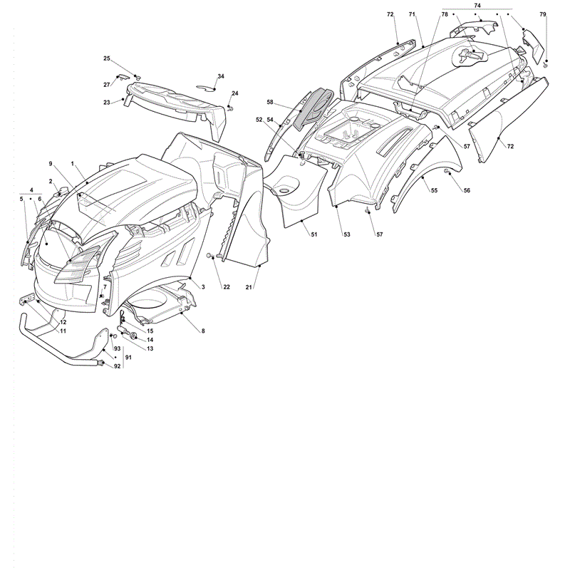 Castel / Twincut / Lawnking XHX240 (2012) Parts Diagram, Body