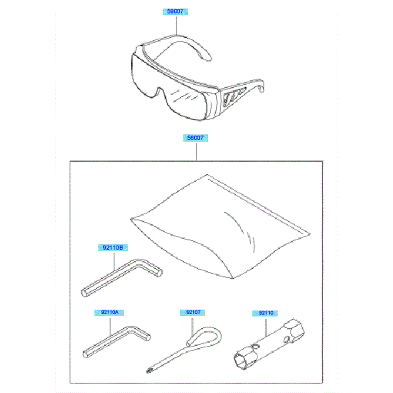 Kawasaki KEL27B (HE027B-AS00) Parts Diagram, Tools