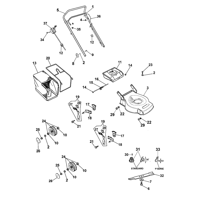Oleo-Mac G 47 AL (G 47 AL) Parts Diagram, Complete illustrated parts list