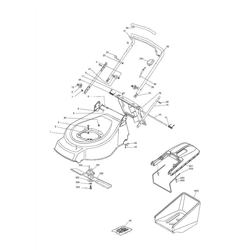 Mountfield Mounfield 460RHP Petrol Rotary Roller Mower (01-2005) Parts Diagram, Page 1