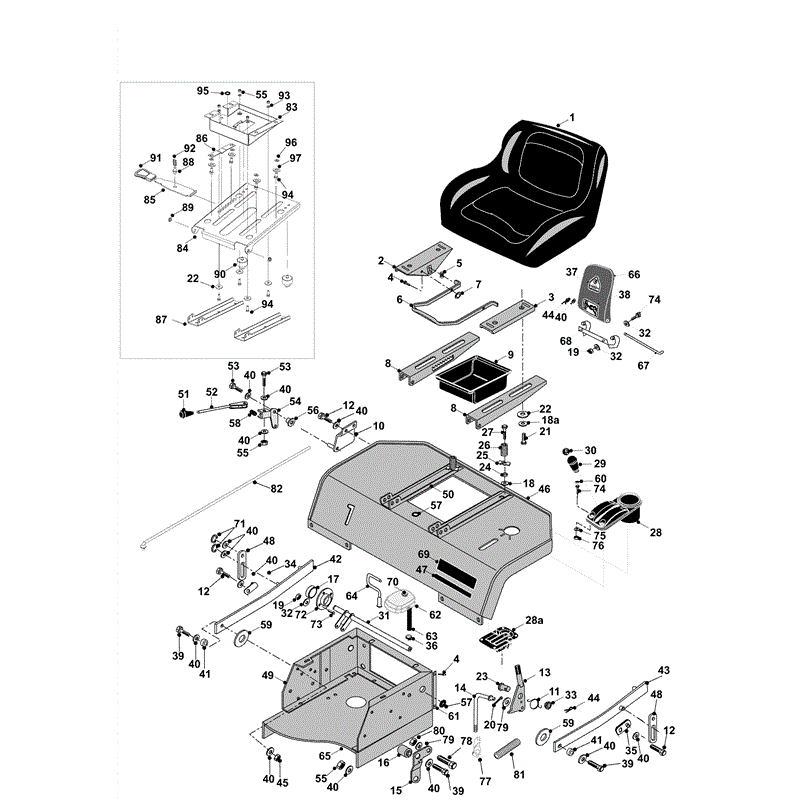 Westwood 2008-2011 S130 Mini Lawn Tractor (2008-2011) Parts Diagram, Seat & Rear Body Assembly HE
