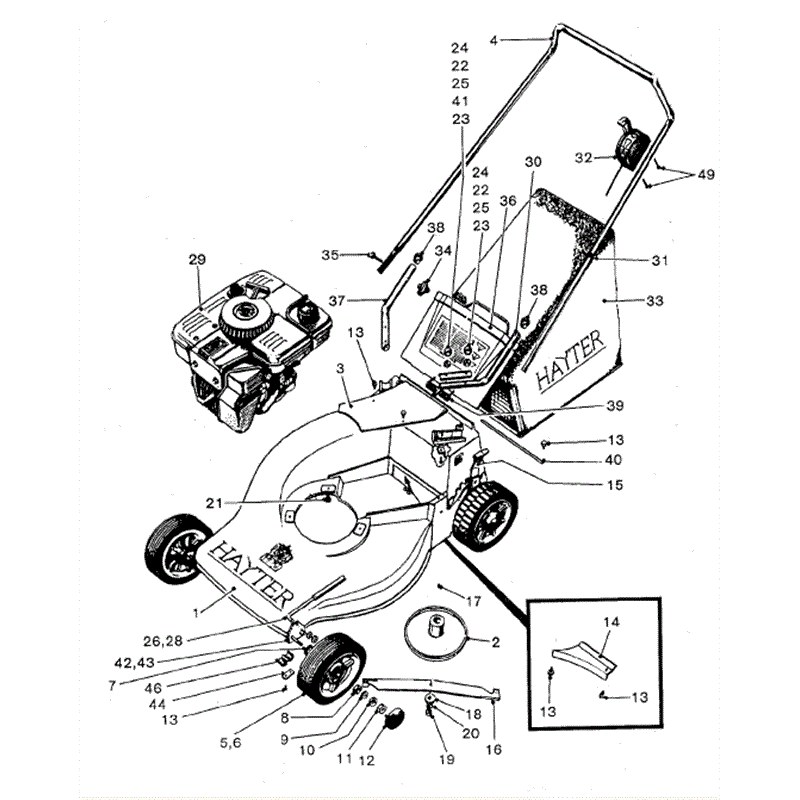 Hayter Hunter 54 (330001364-330099999) Parts Diagram, Mainframe Assembly