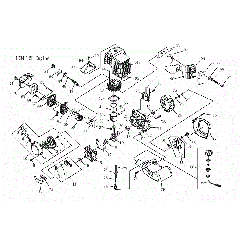 Mitox 261L Brushcutter (261L Brushcutter) Parts Diagram, Engine