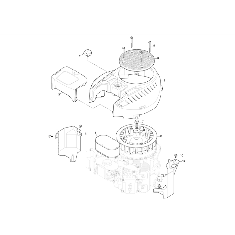 Mountfield 1736H Twin Lawn Tractor (2T0785483-M22 [2022-2023]) Parts Diagram, Fan Cover, Air Cleaner
