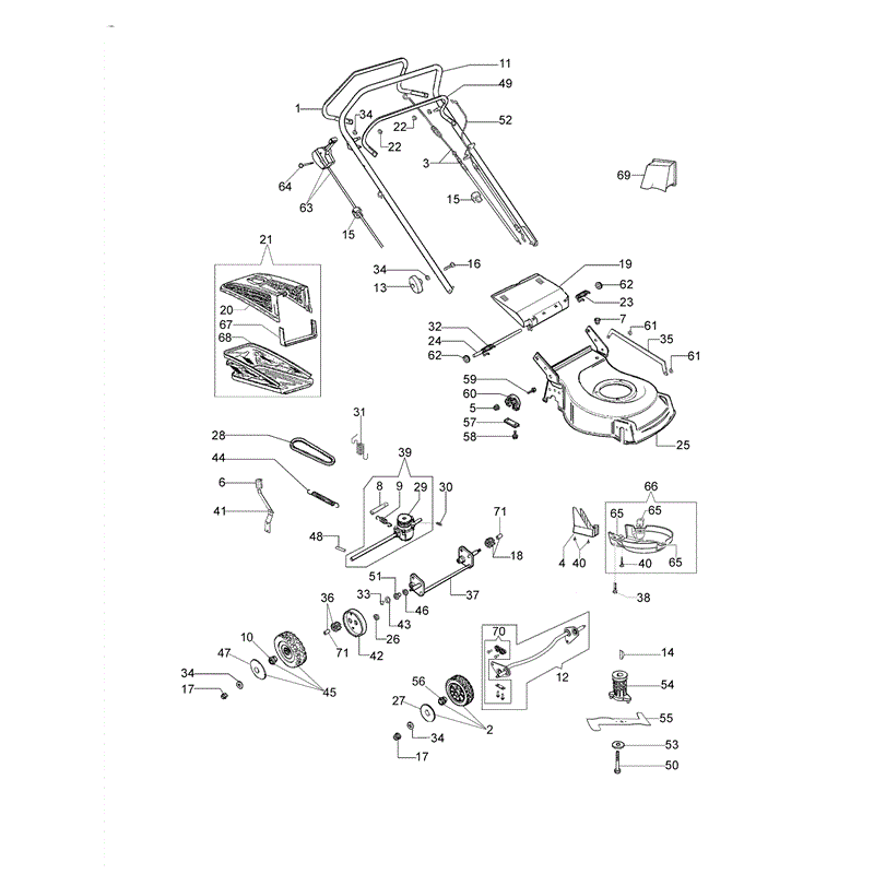 Efco LR 53 TK (K700) Emak Engine Lawnmower (LR 53 TK (K700)) Parts Diagram, LR 53 TK (K700)