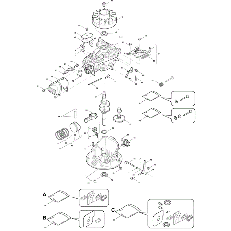 Mountfield SP414 (RS100 OHV) (2011) Parts Diagram, Page 8