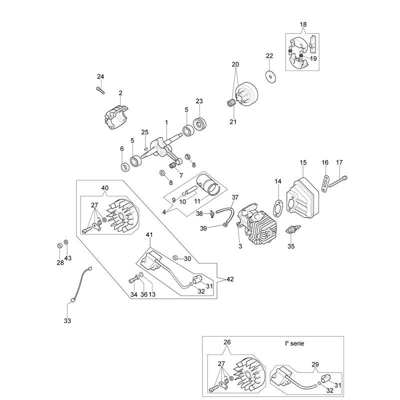 Oleo-Mac GS 260 (GS 260) Parts Diagram, Engine