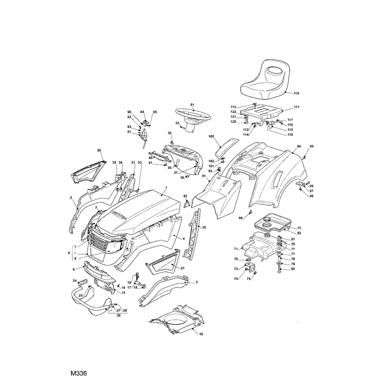 Mountfield 14H36H Lawn Tractor (13-2685-12 [2007]) Parts Diagram, Body Work