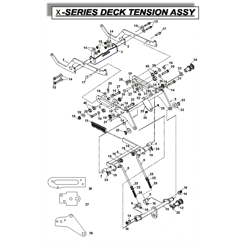 Countax X Series Rider 2008 (2008) Parts Diagram, Deck Tension Assembly