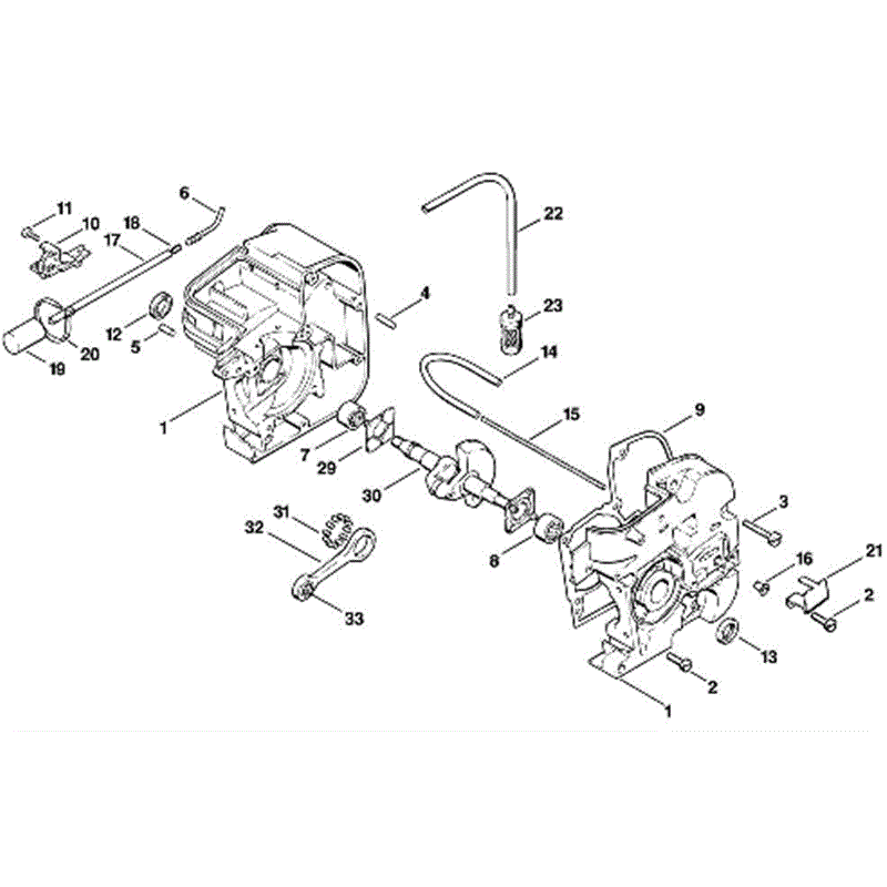 Stihl 009 Chainsaw (009) Parts Diagram, A-Crankcase