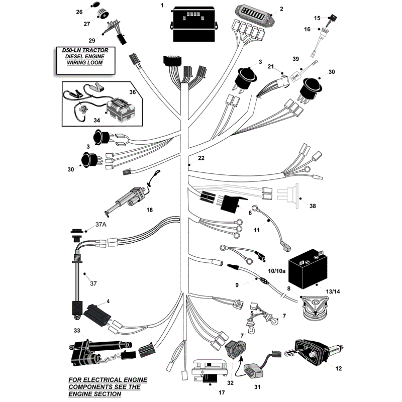 Countax D50LN Lawn Tractor 2009 (2009) Parts Diagram, WIRING LOOM