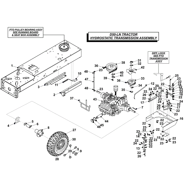 Countax D50LN Lawn Tractor 2009 (2009) Parts Diagram, HYDRSTATIC TRANSMISSION ASSY